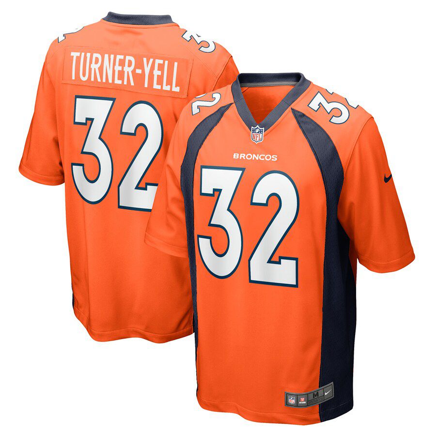 Men Denver Broncos #32 Delarrin Turner-Yell Nike Orange Game Player NFL Jersey